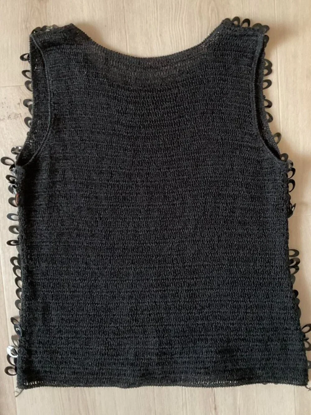Vintage Y2K black sparkly sequin knit top No size, but would best fit an S-M No - Picture 2 of 2